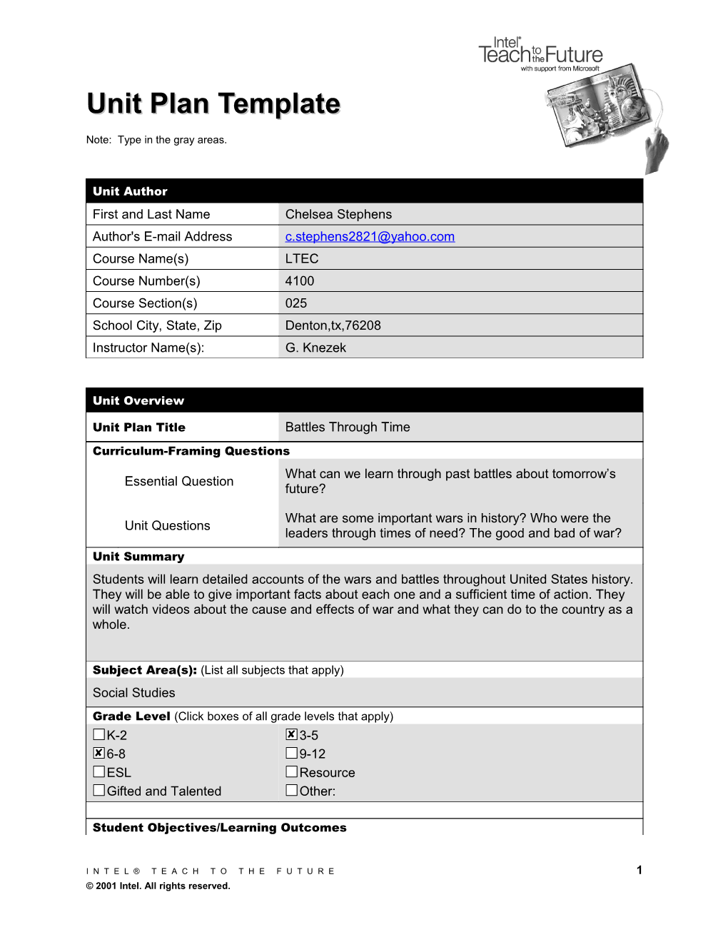 Unit Plan Template s20