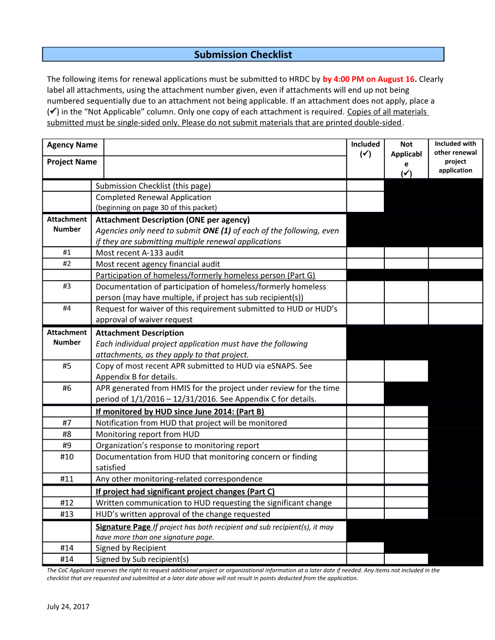 2008 Renewal Project Application