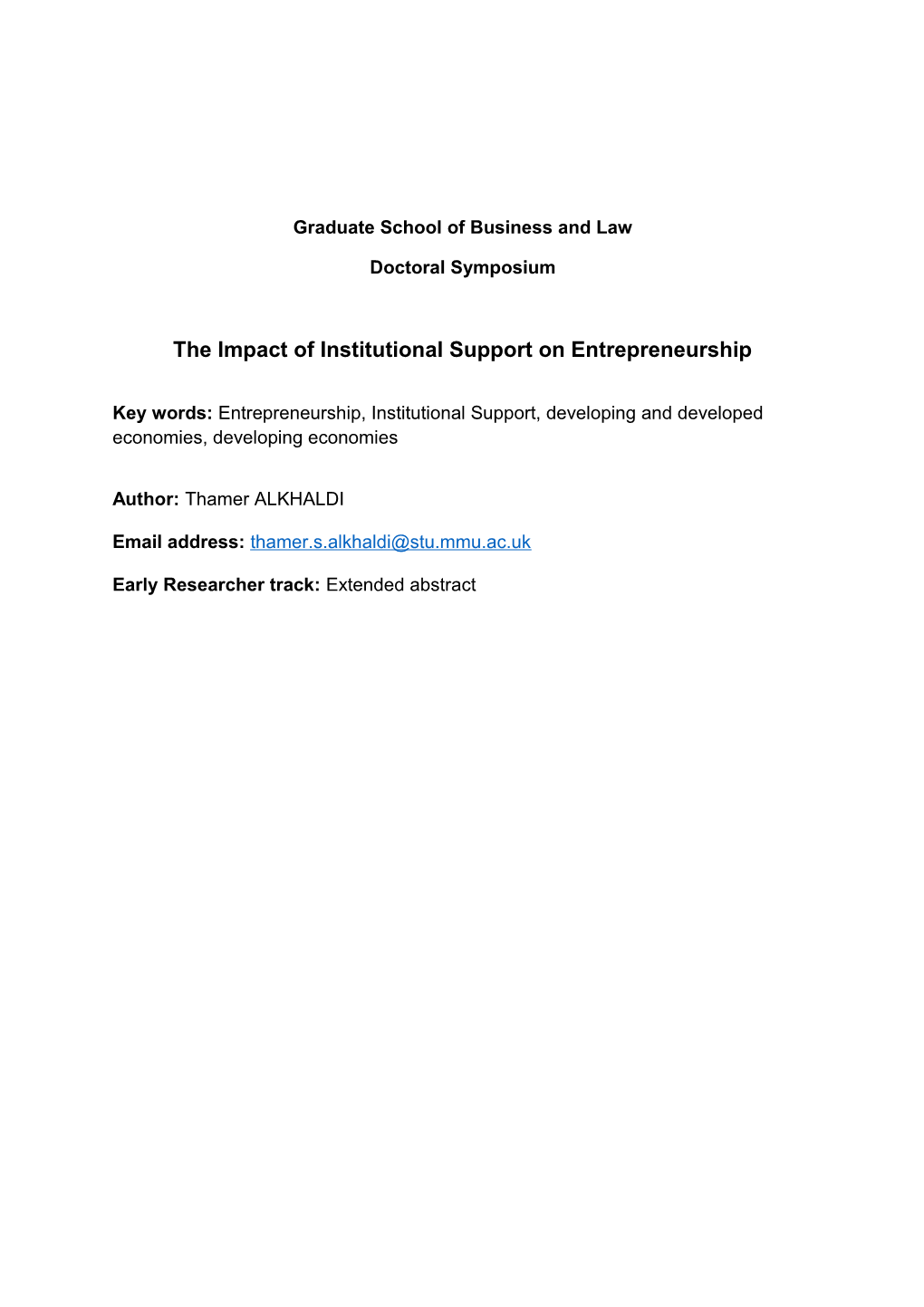 Entrepreneurial Culture And Graduate Entrepreneurs