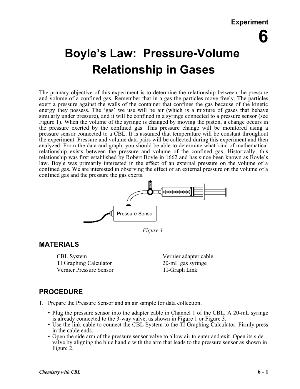 Boyle S Law: Pressure-Volume