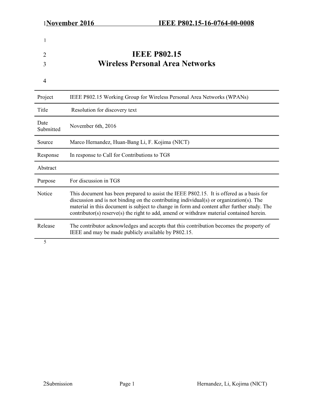 NICT PHY Specification Proposal s1