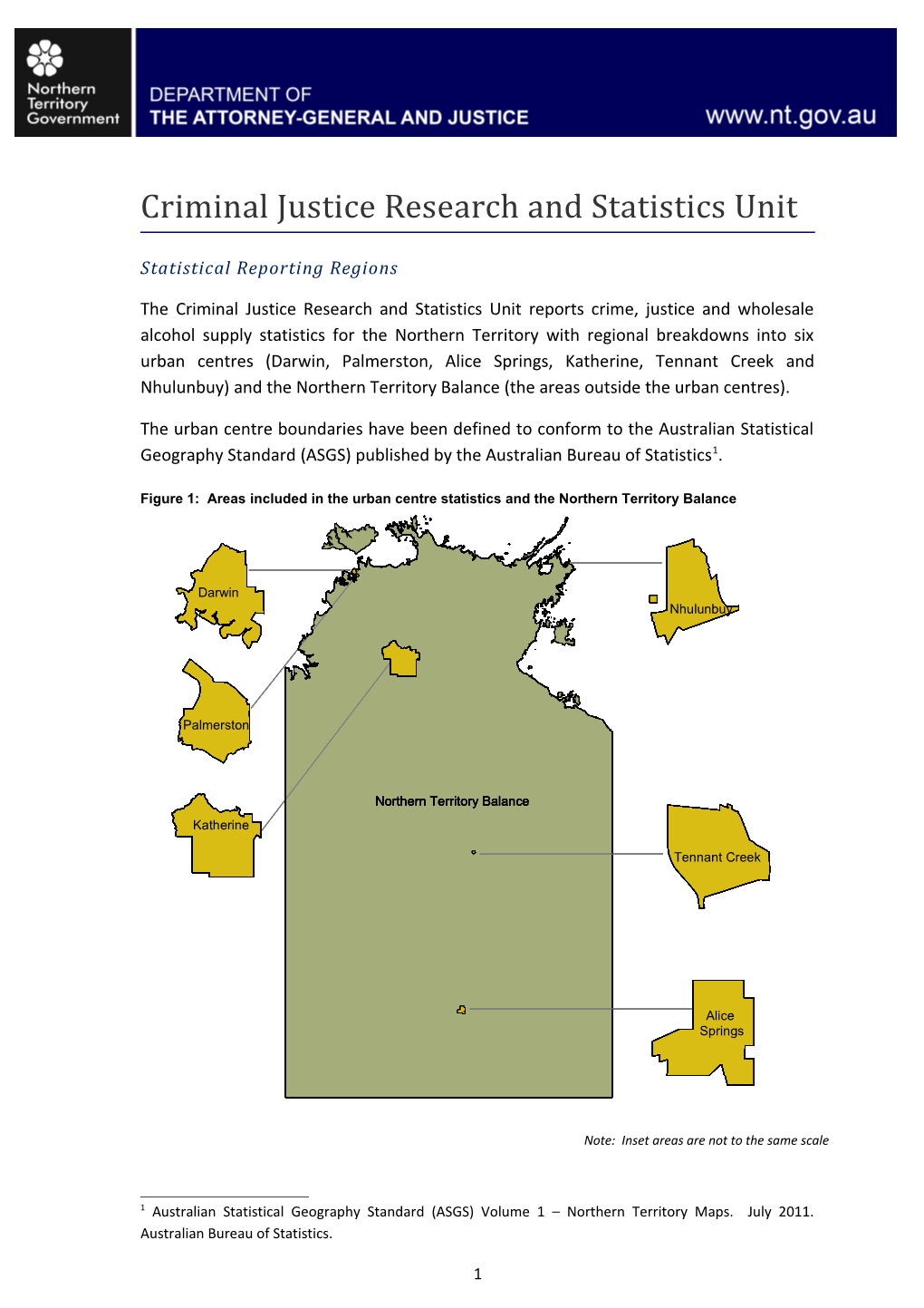 Northern Territory Crime and Justice Statistical Reporting Regions