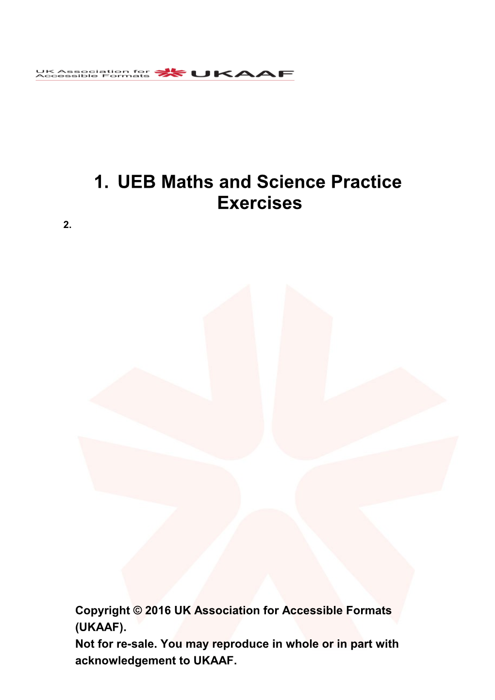 UEB Maths and Science Practice Exercises