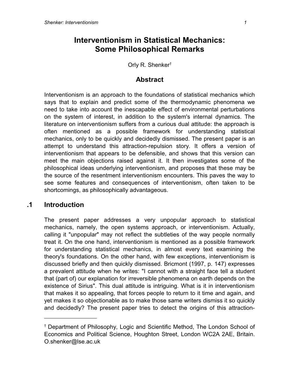 Interventionism in Statistical Mechanics