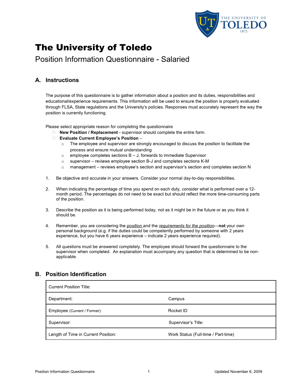 Job Analysis Questionnaire