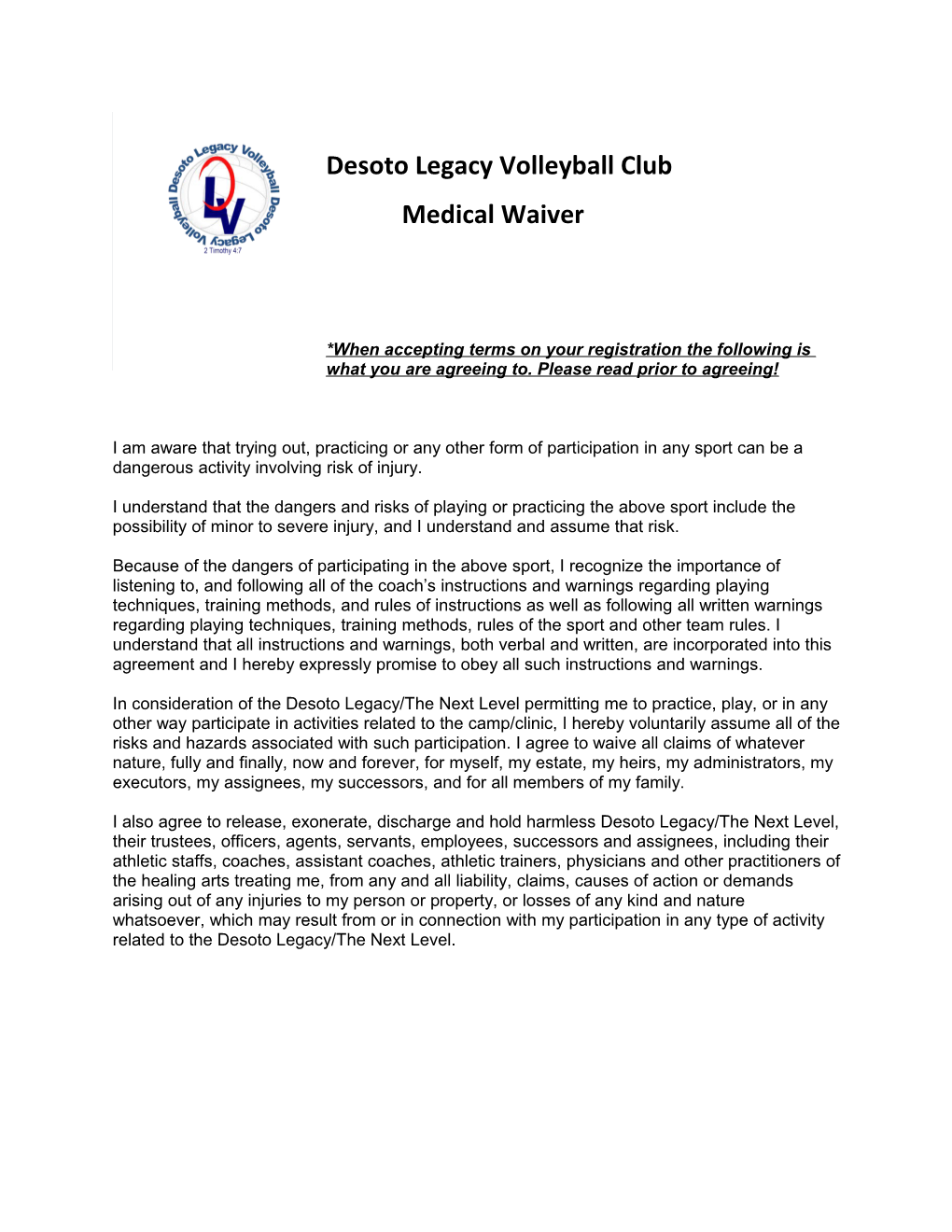 Desoto Legacy Volleyball Club