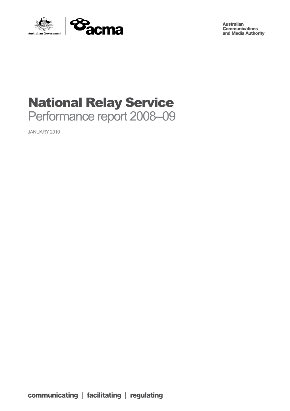 National Relay Service - Performance Report 2008-09