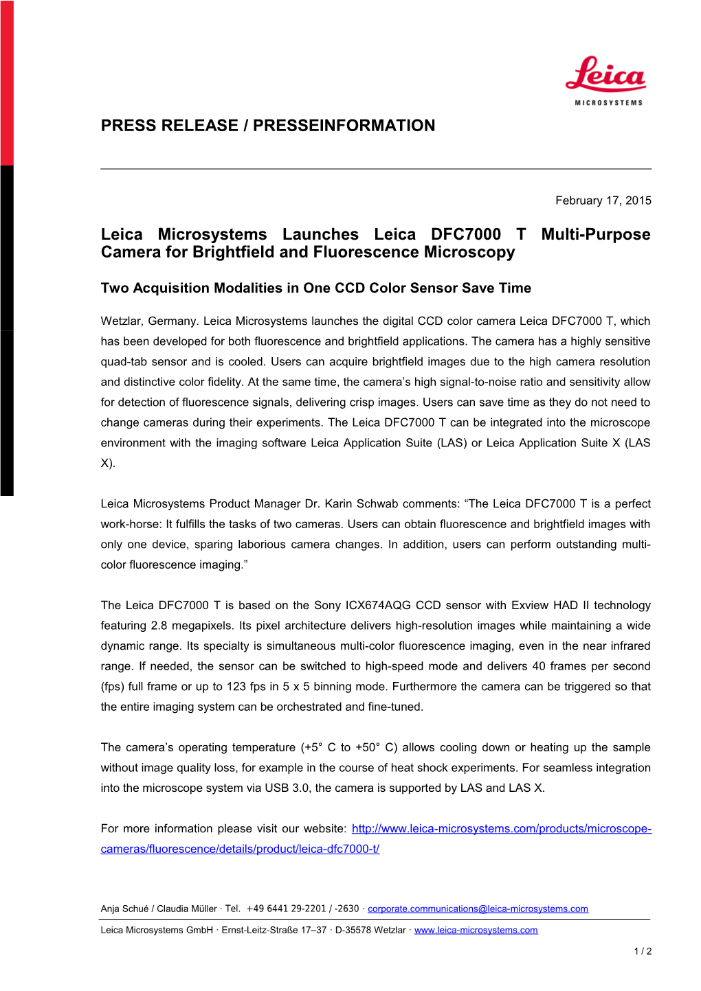 Leica Microsystems Press Release s7
