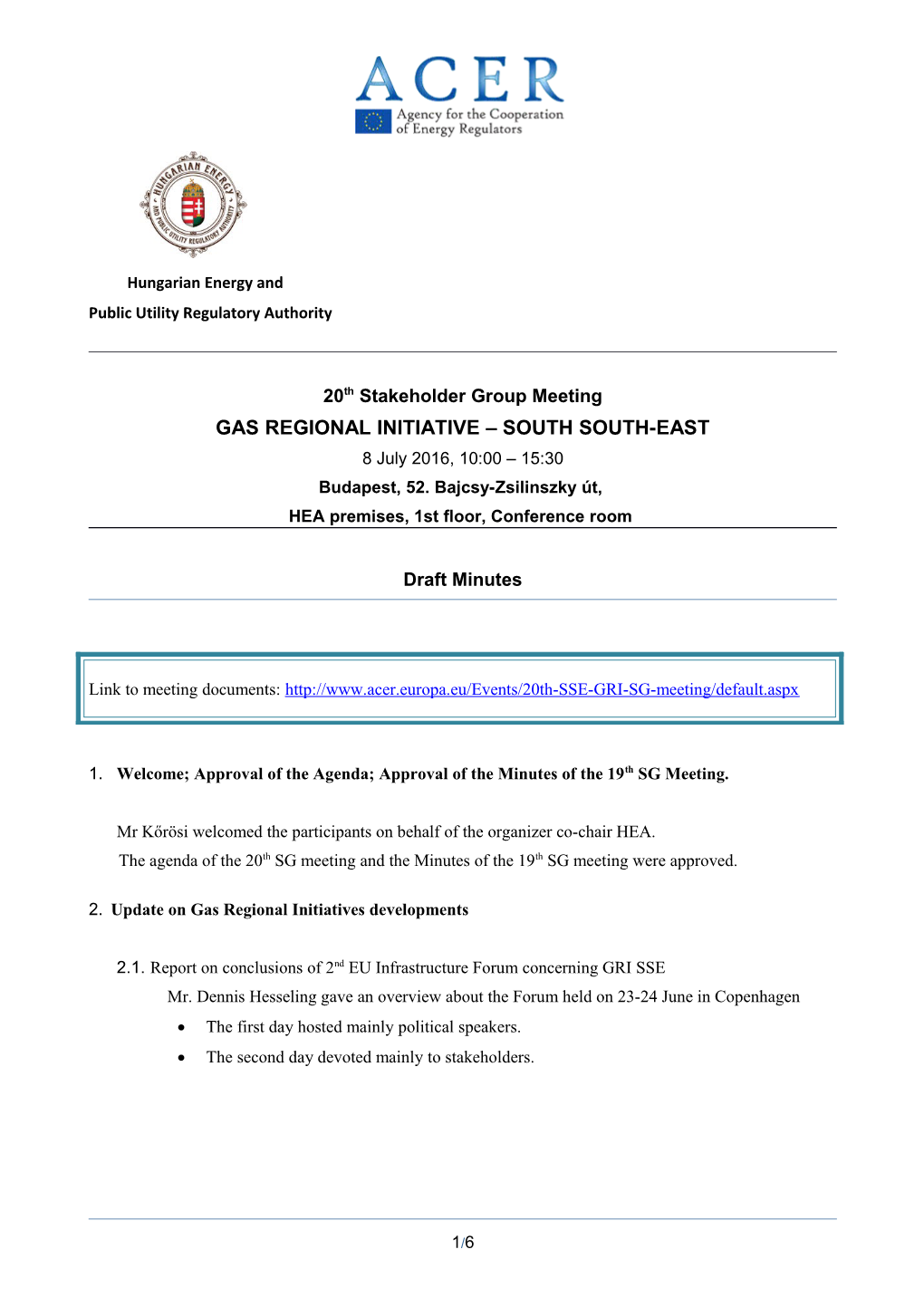 20Th GRI SSE SG Meeting Final Draft Minutes