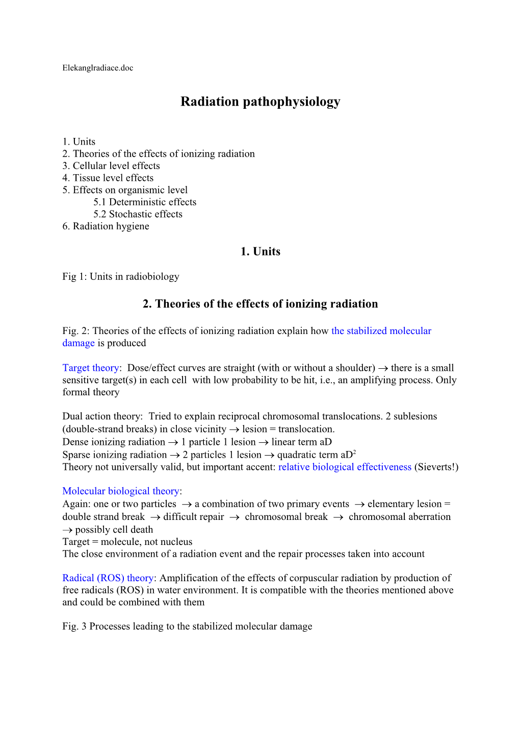 Radiation Pathophysiology