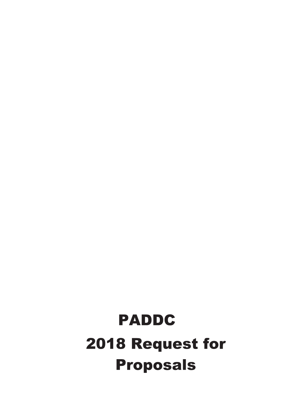 2018 Request for Proposals