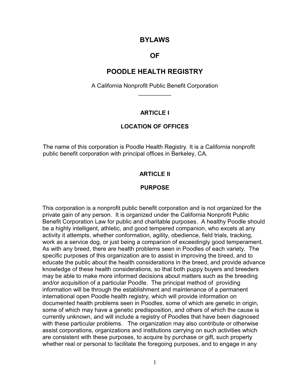 Poodle Health Registry