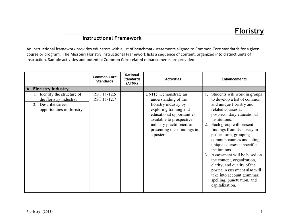 Instructional Framework