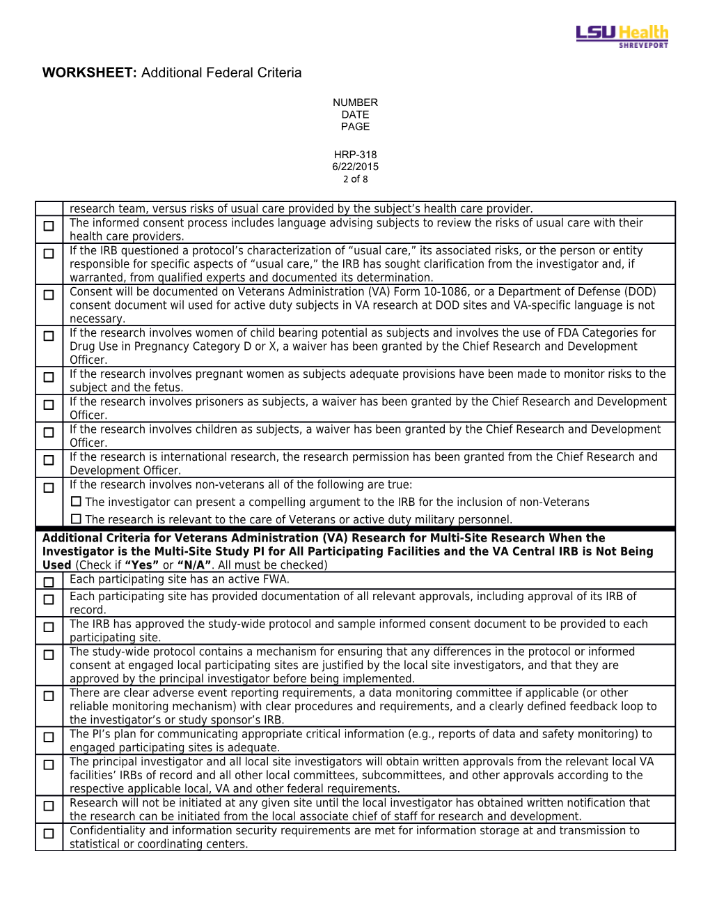 WORKSHEET: Criteria for Approval and Additional Considerations s1