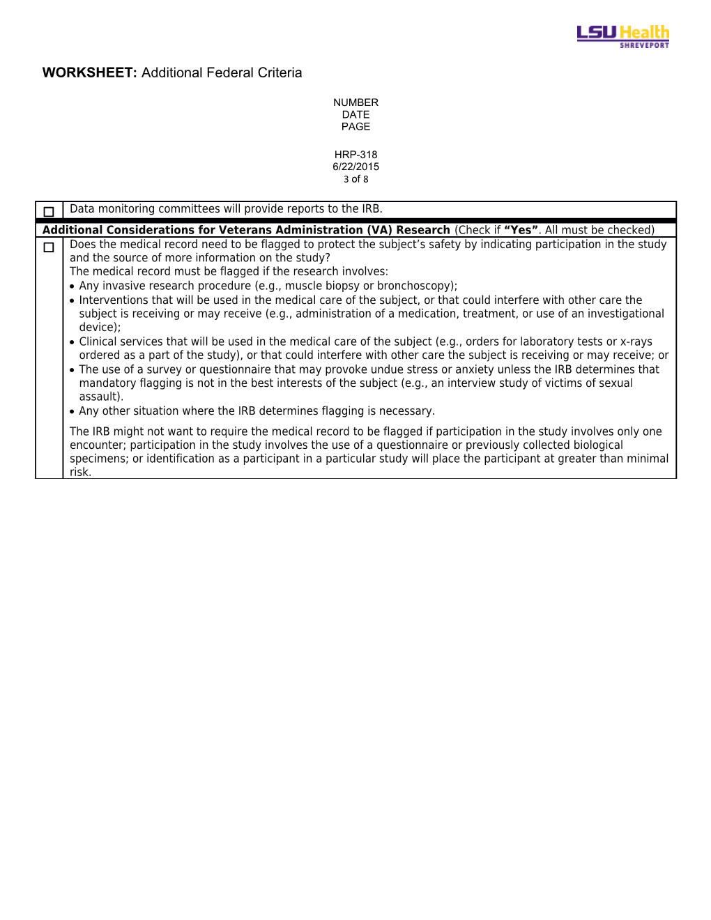 WORKSHEET: Criteria for Approval and Additional Considerations s1