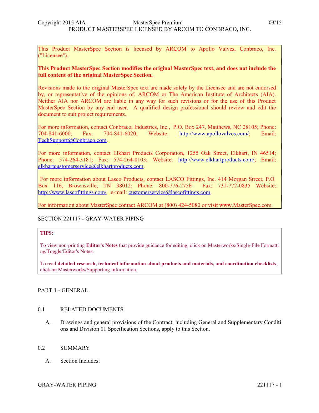 Section 221117 - Gray-Water Piping