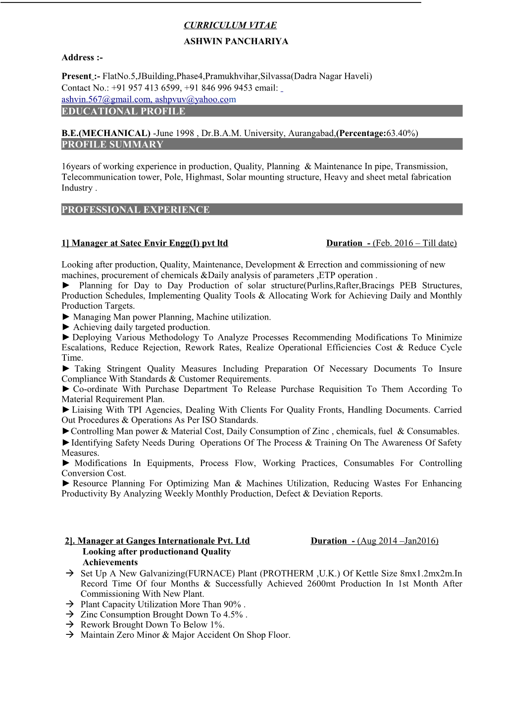 Curriculum Vitae s170