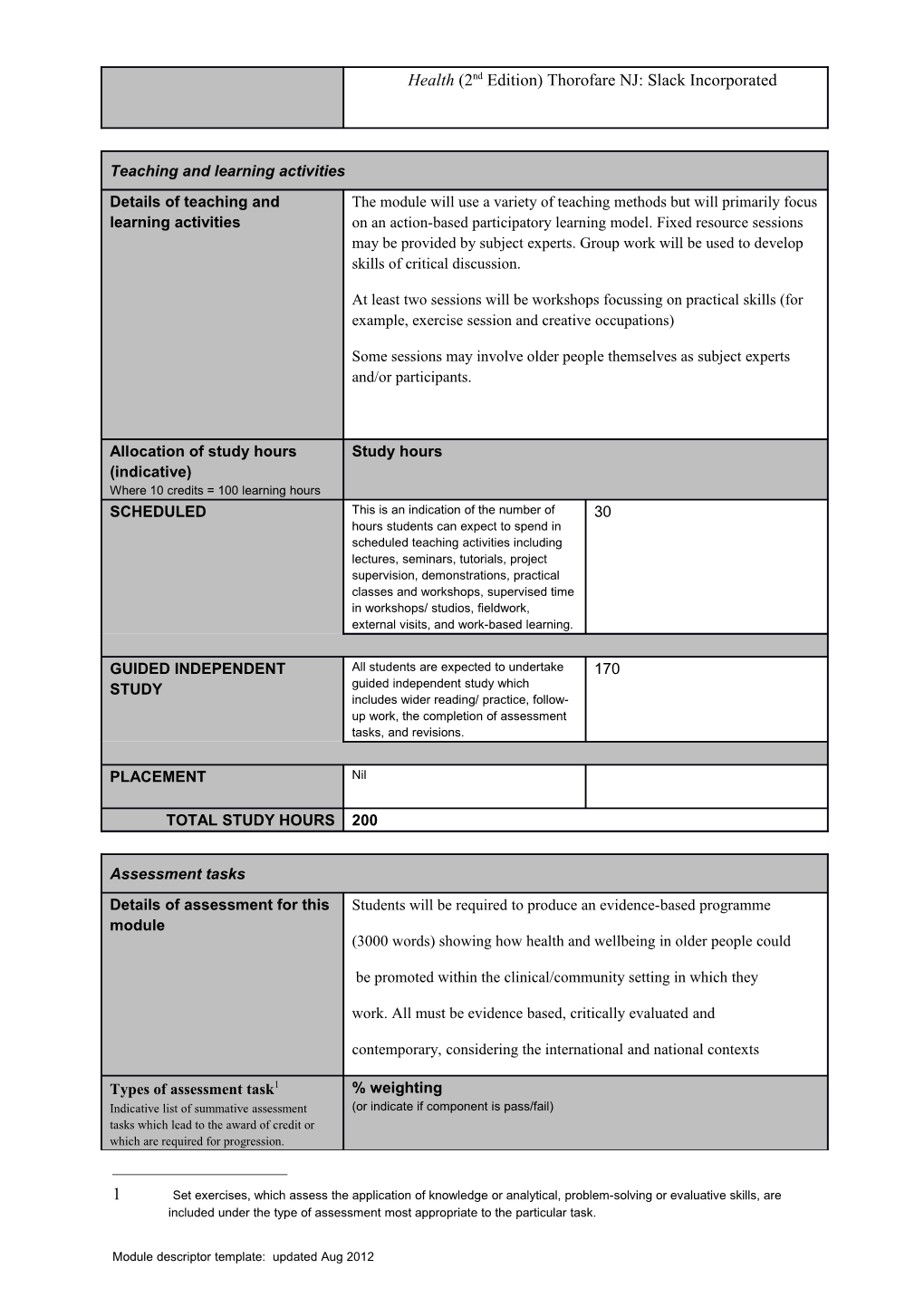 Module Specification Template s16