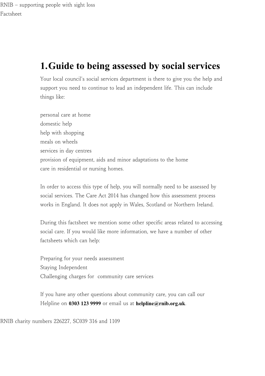 Guide to Being Assessed