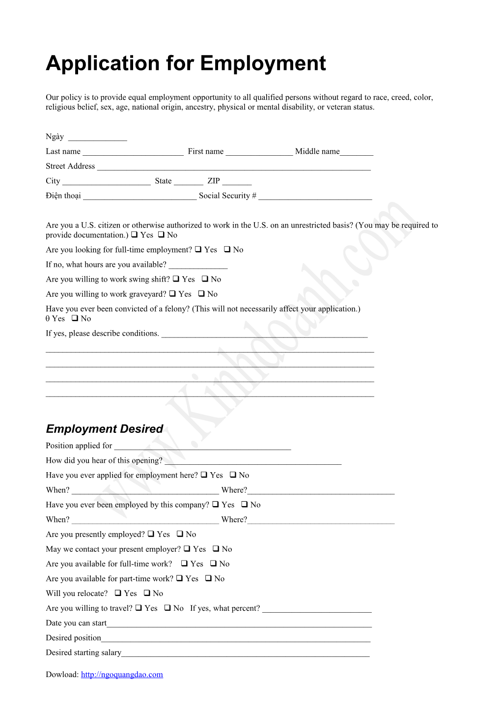 Application for Employment s93
