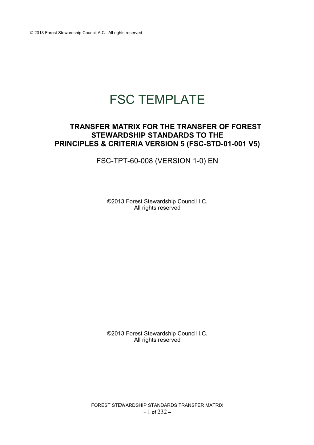 Transfer Matrix for the Transfer of Forest