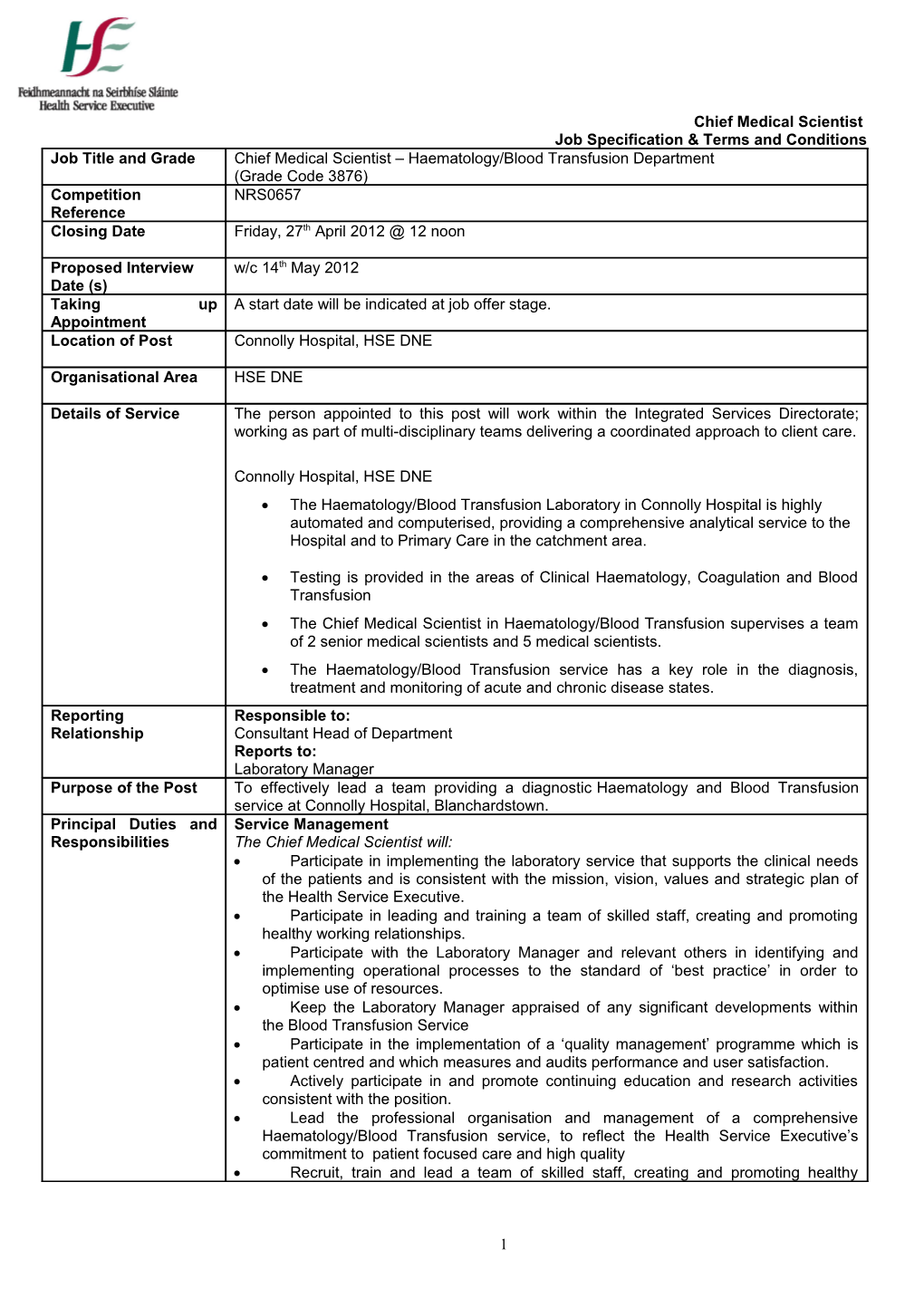Job Specification & Terms and Conditions s7