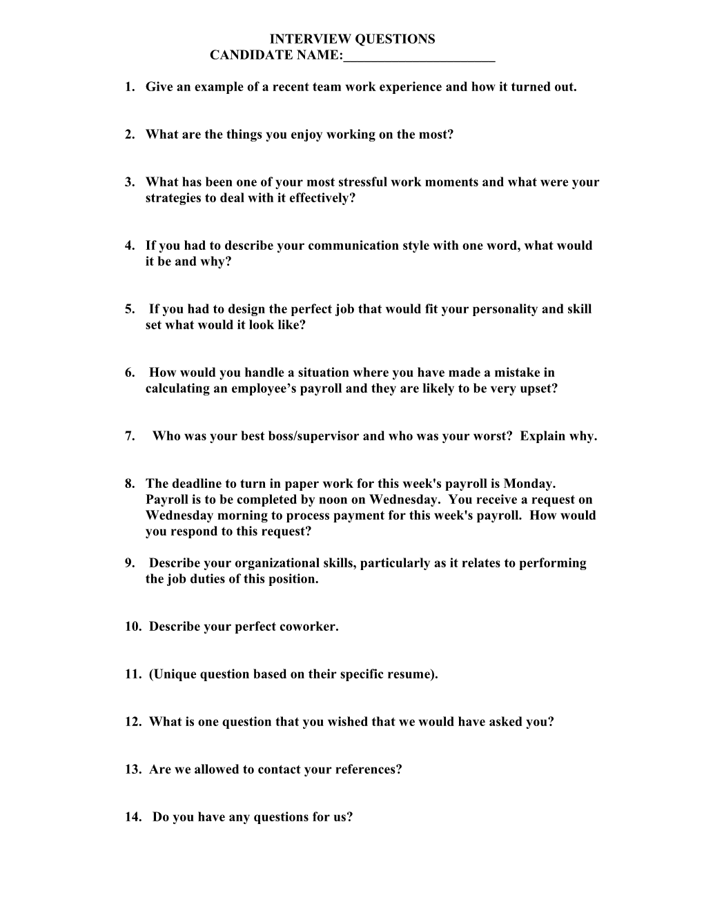 Interview Questions s1