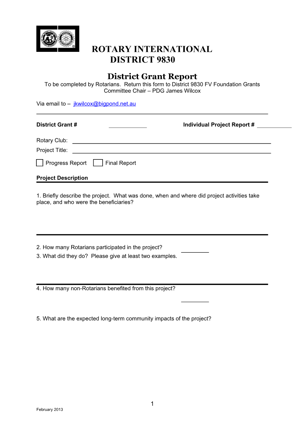 District Simplified Grant