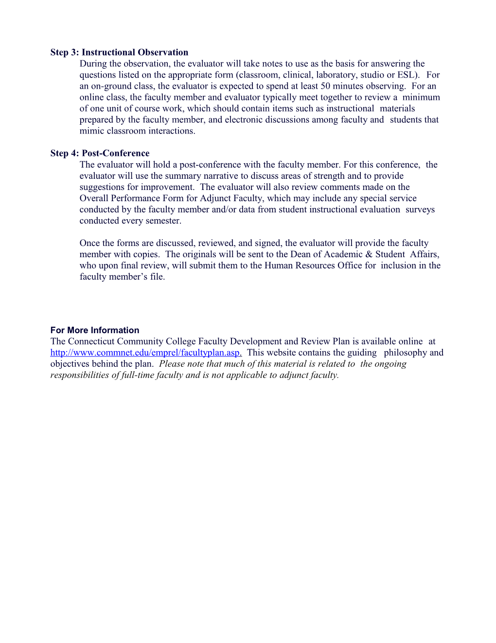 Adjunct Facultyinstructional Observation Evaluation 07/31/2014