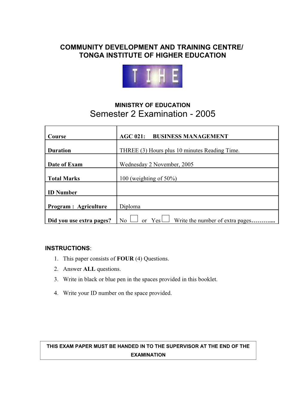 Agc 021 Final Exam 2005