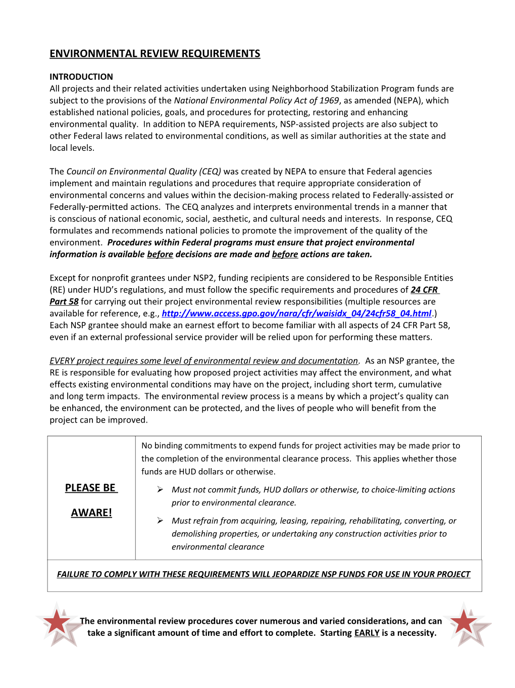 NEPA Environmental Review Checklist For NSP Grantees
