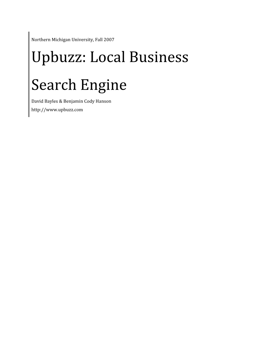 Upbuzz: Local Business Search Engine