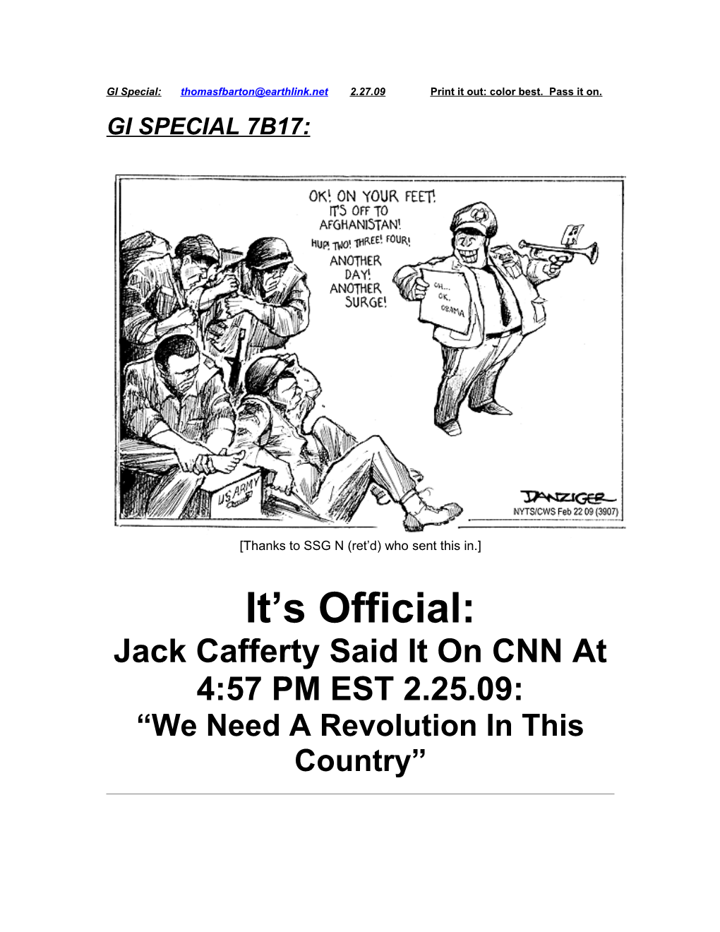 Jack Cafferty Said It on CNN at 4:57 PM EST 2.25.09