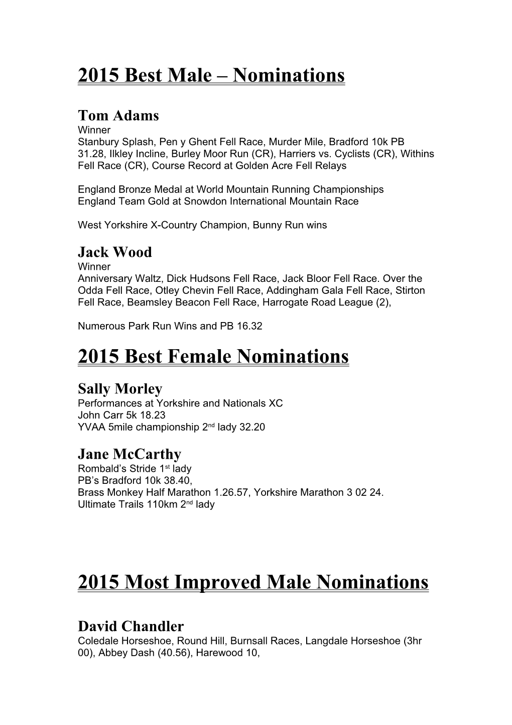 2015 Best Male Nominations