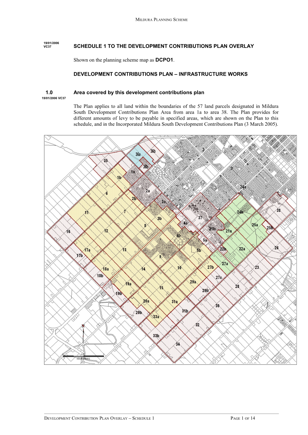 Schedule 1 to the Development Contributions Plan Overlay