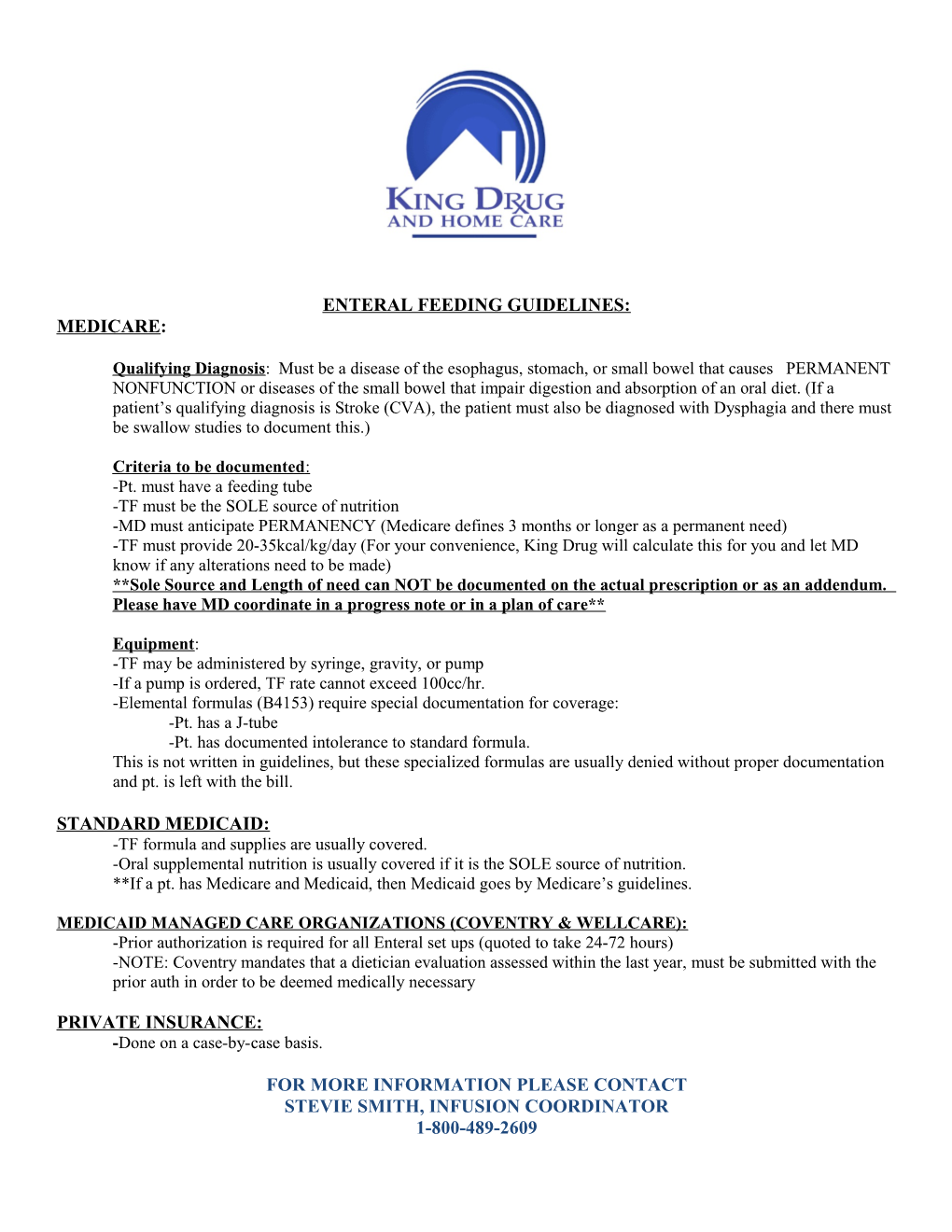 Enteral Feeding Guidelines