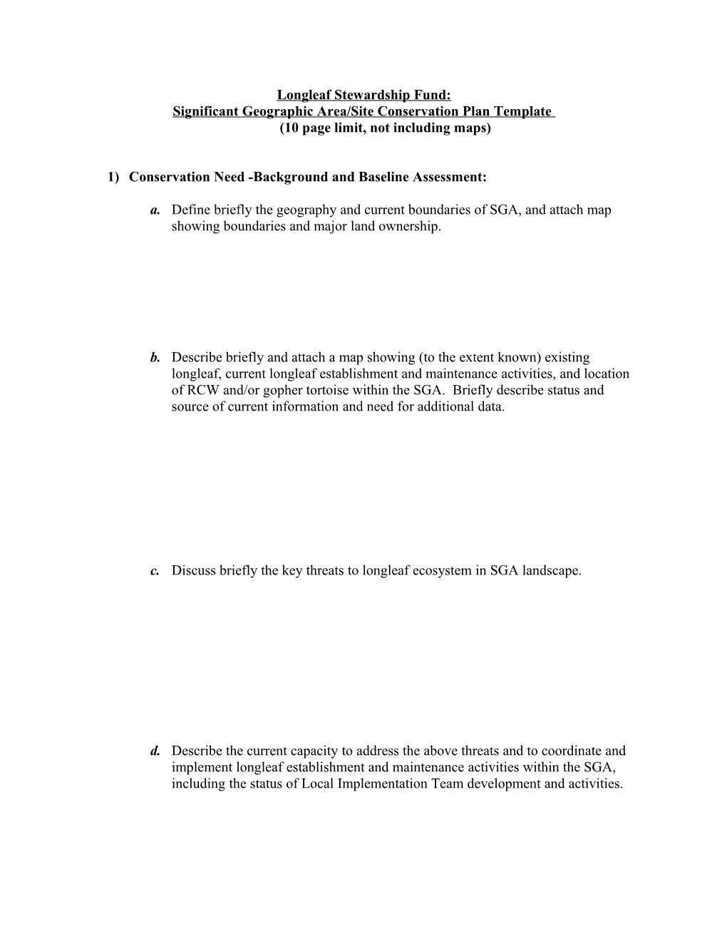 SGA Conservation Plan Template