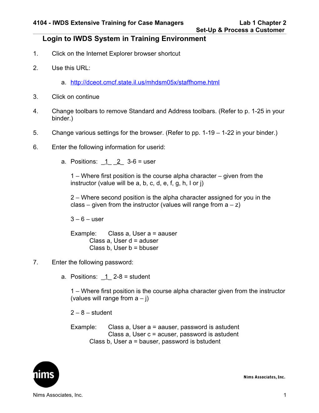 410402 Lab 1 Set-Up and Process a Customer