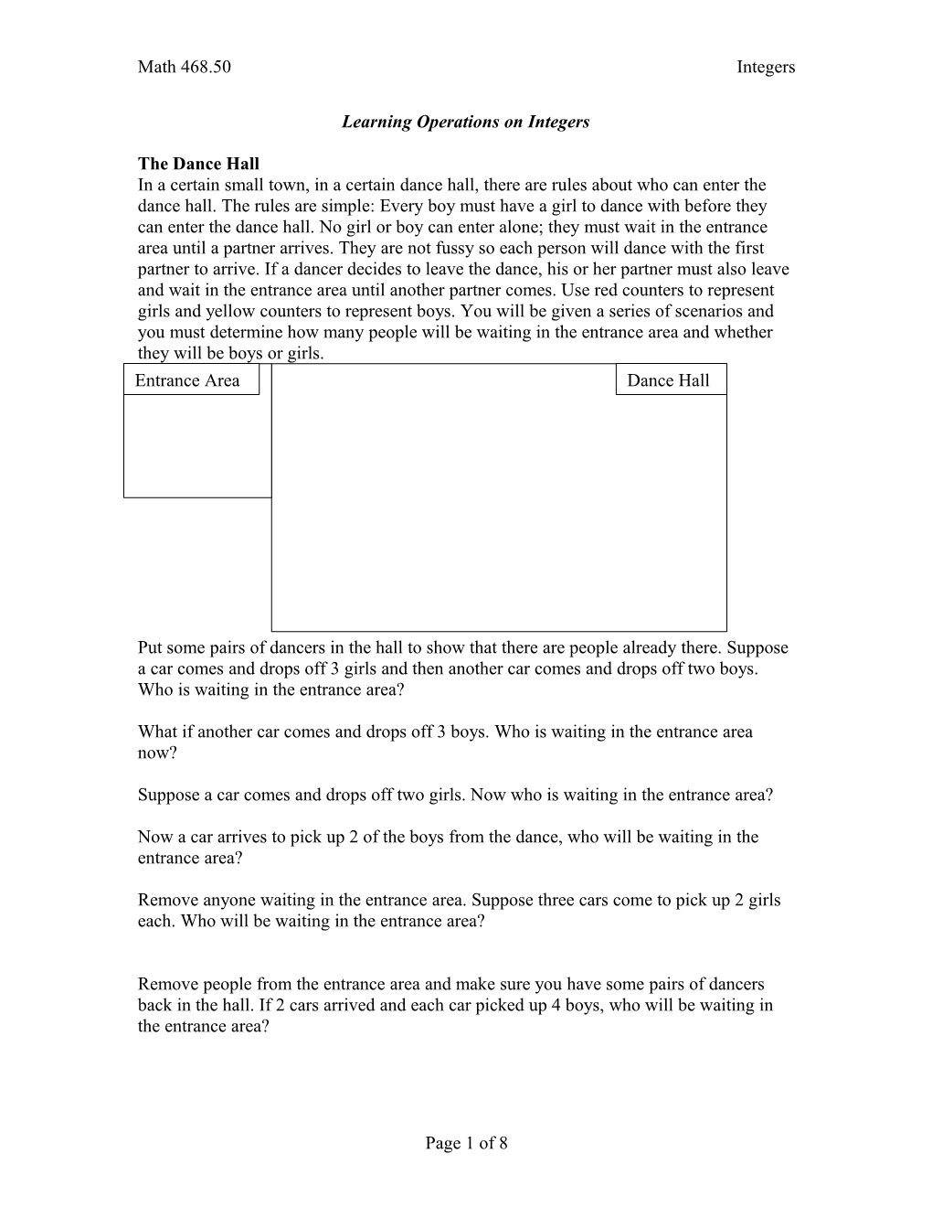 Learning Operations on Integers