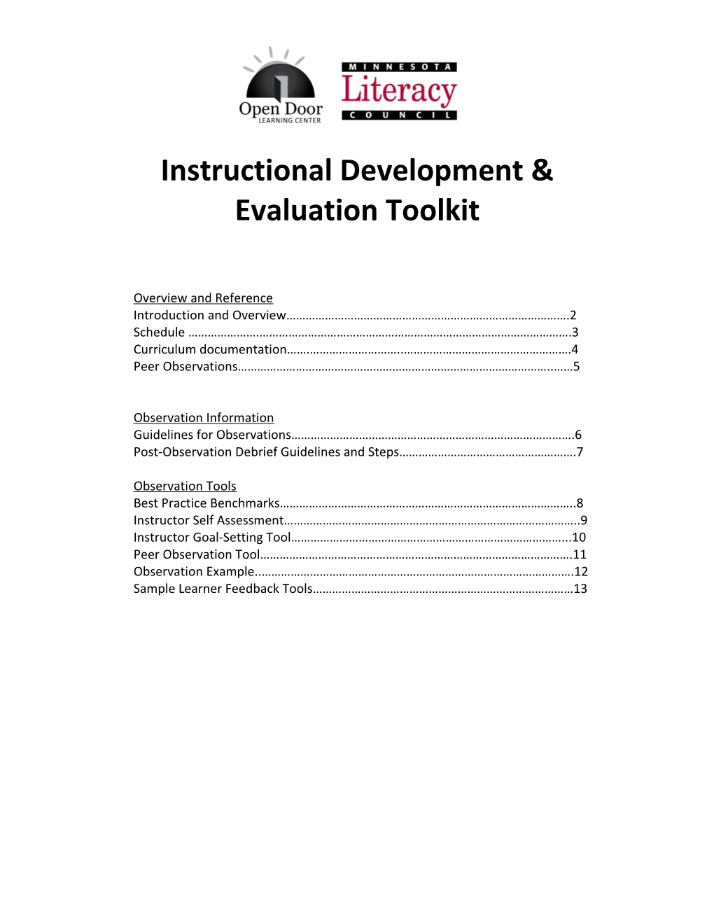 Instructional Development & Evaluation Toolkit