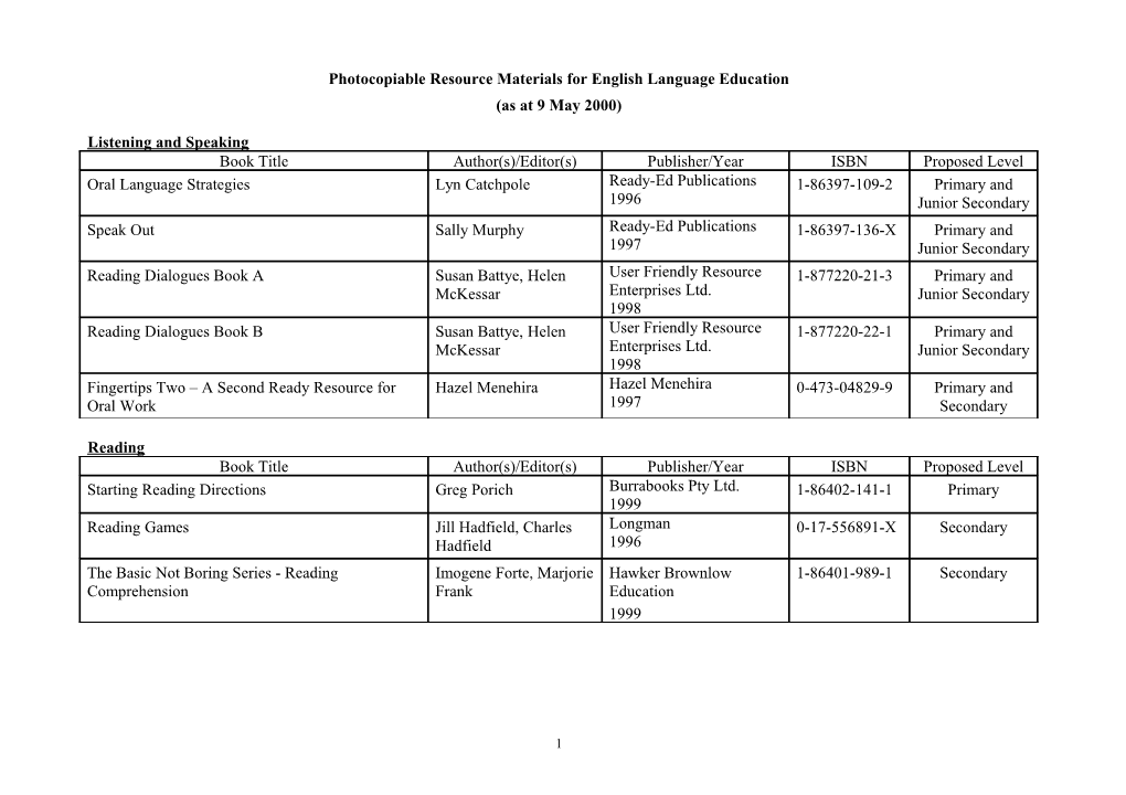 Resource Materials for P1-S3