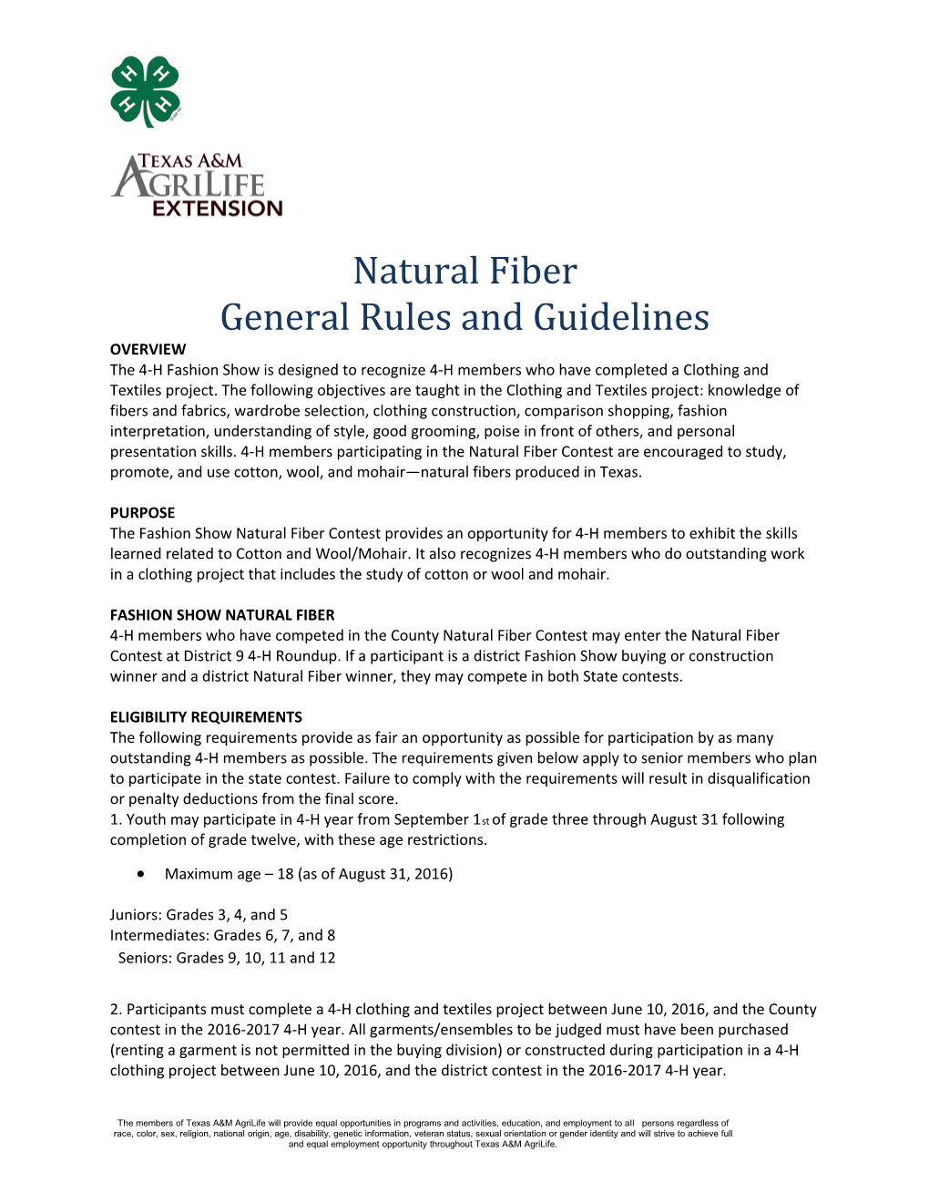 General Rules and Guidelines