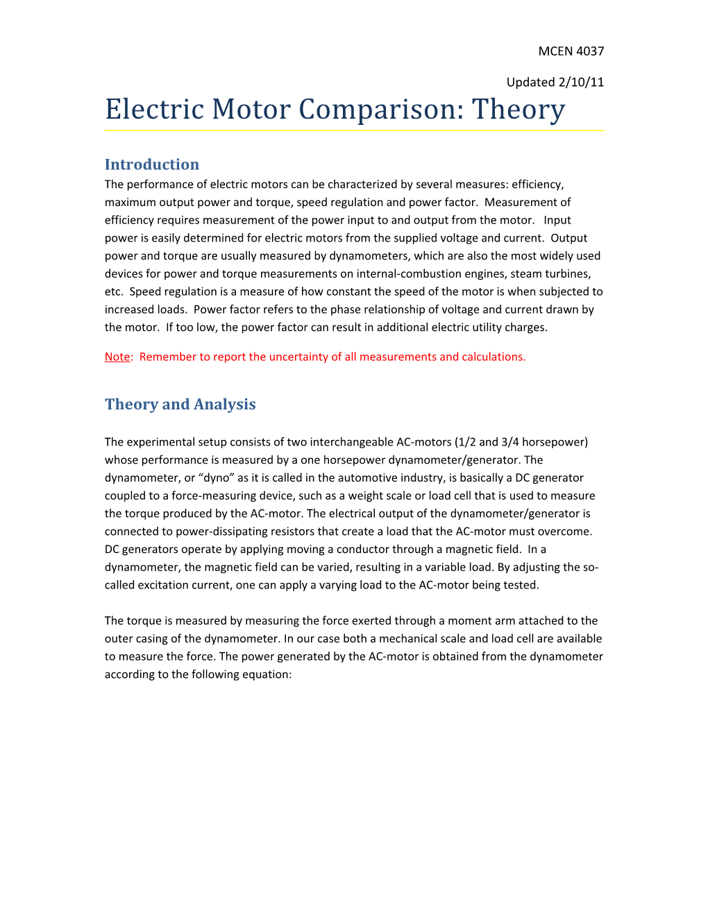 Electric Motor Comparison