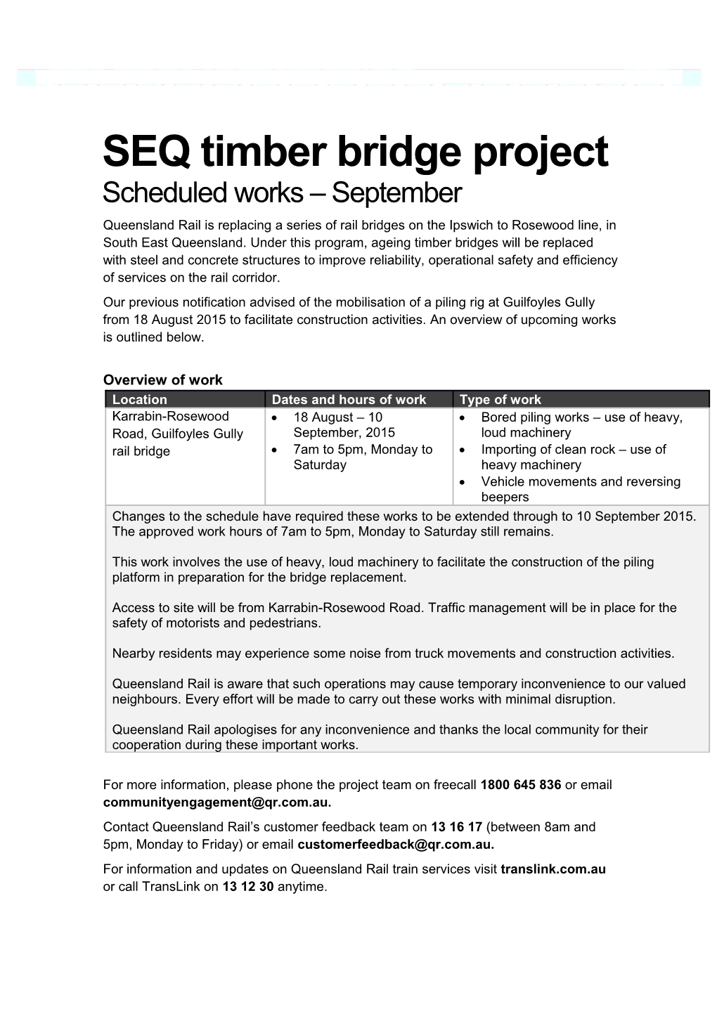 SEQ Works Notice 5