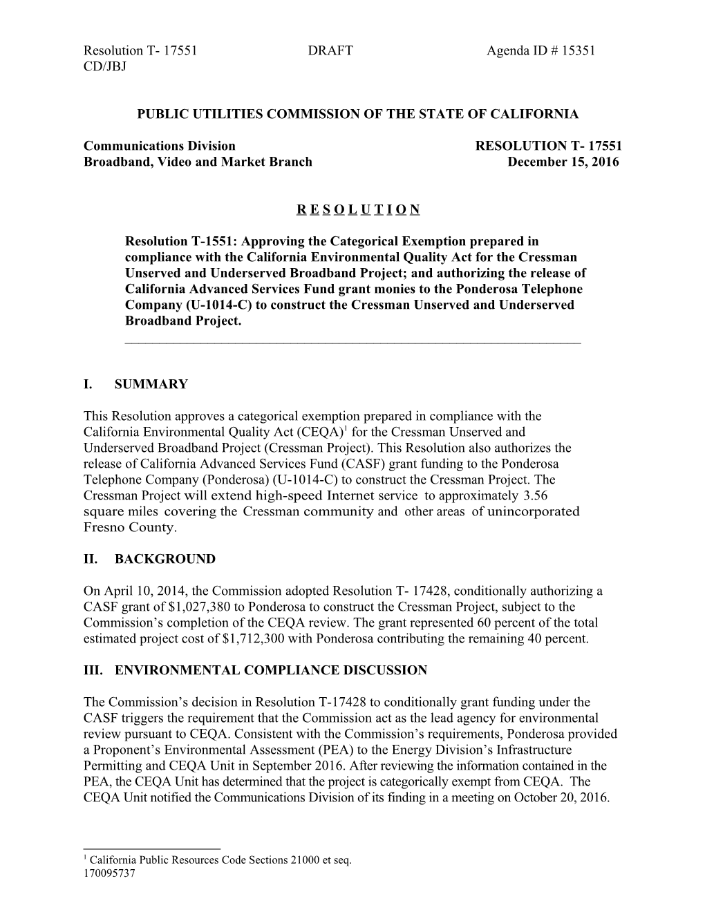 Public Utilities Commission of the State of California s138