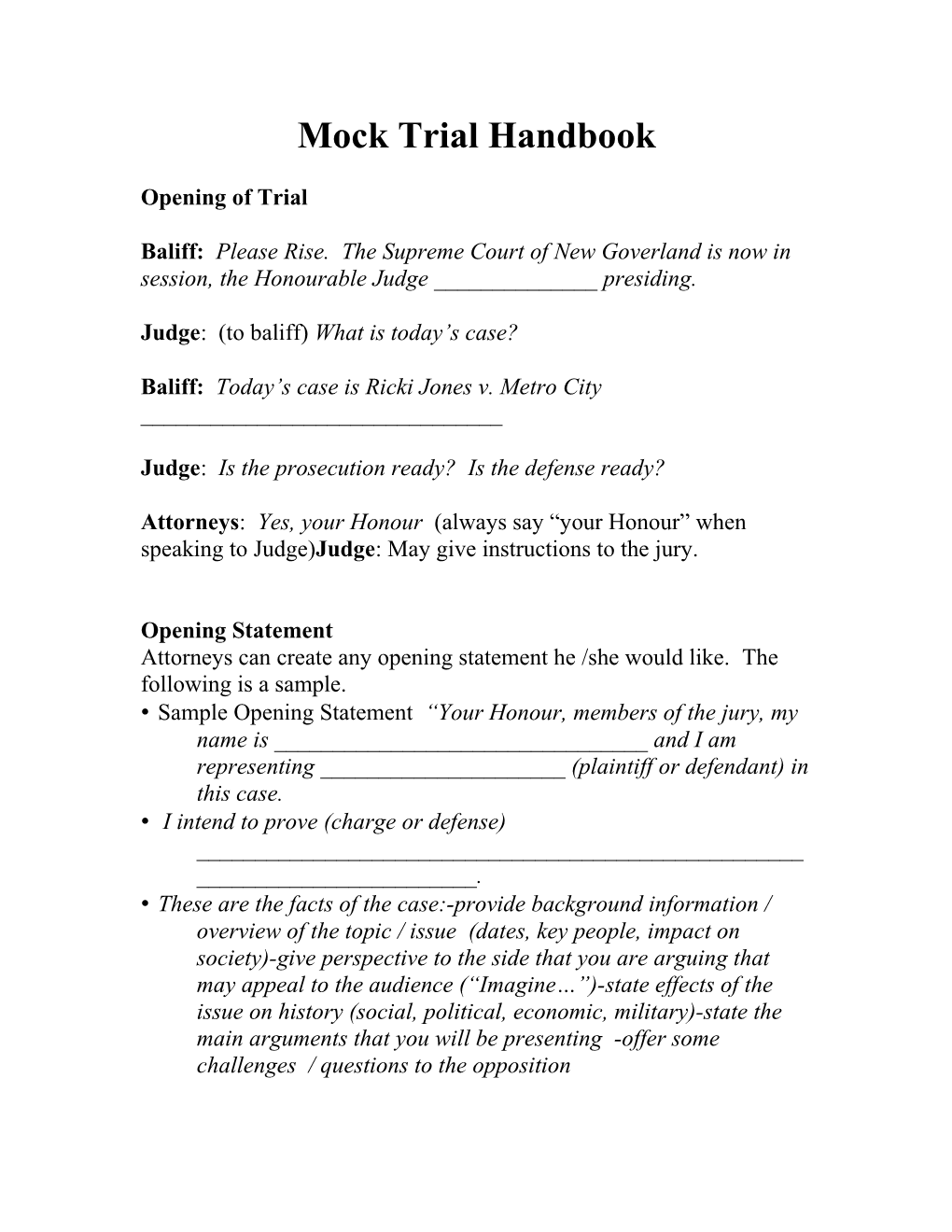 Mock Trial Handbook
