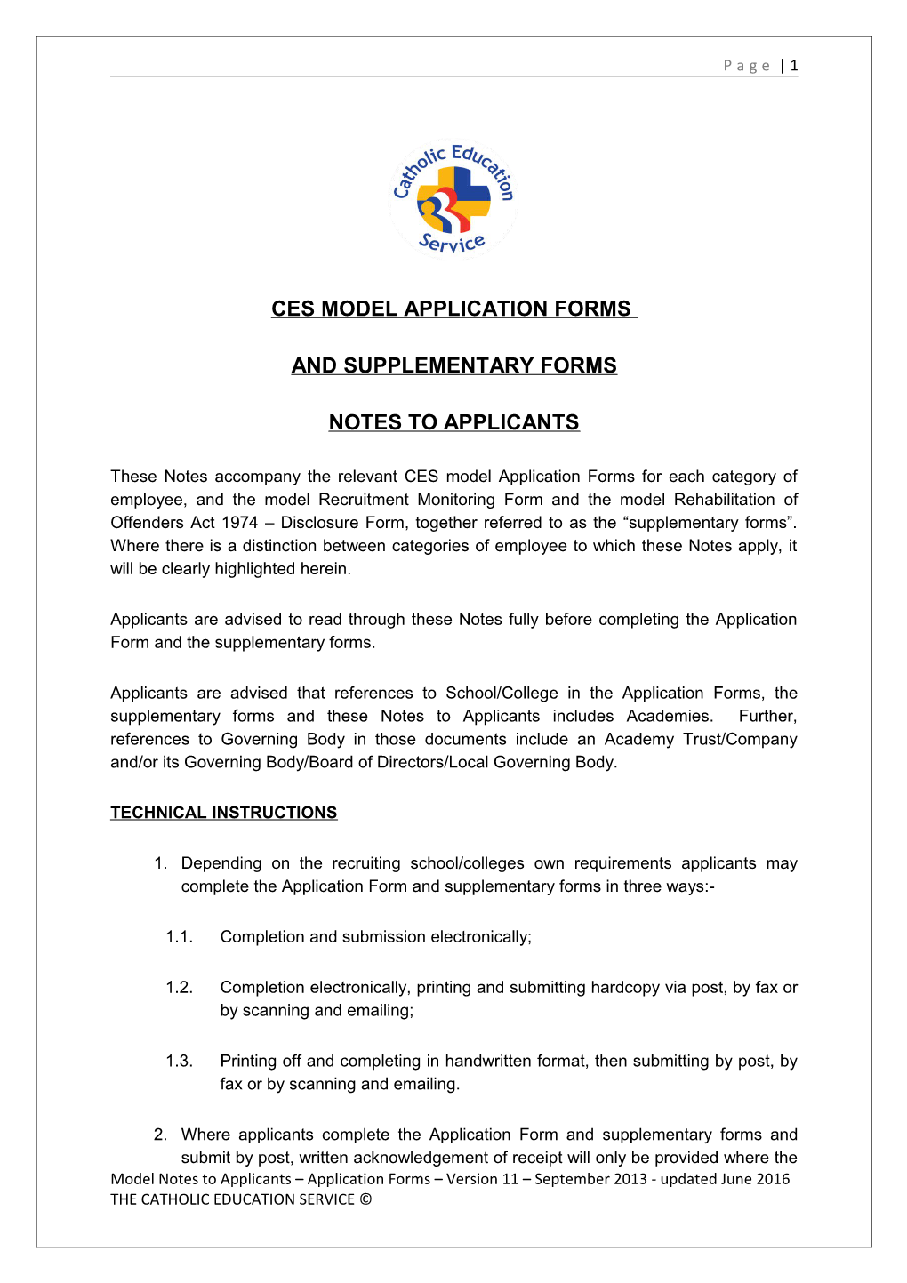 Ces Model Application Forms s3