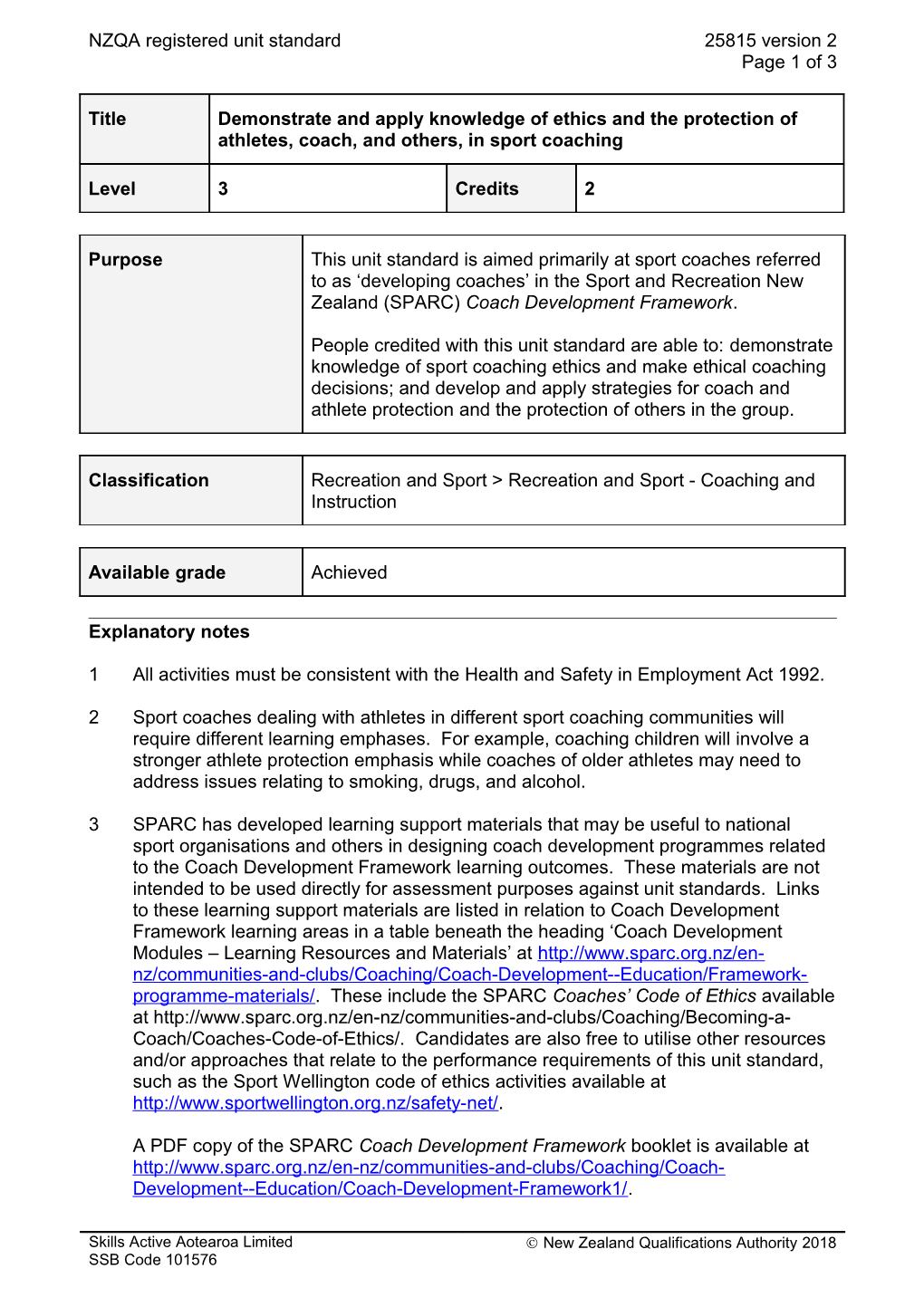 25815 Demonstrate and Apply Knowledge of Ethics and the Protection of Athletes, Coach