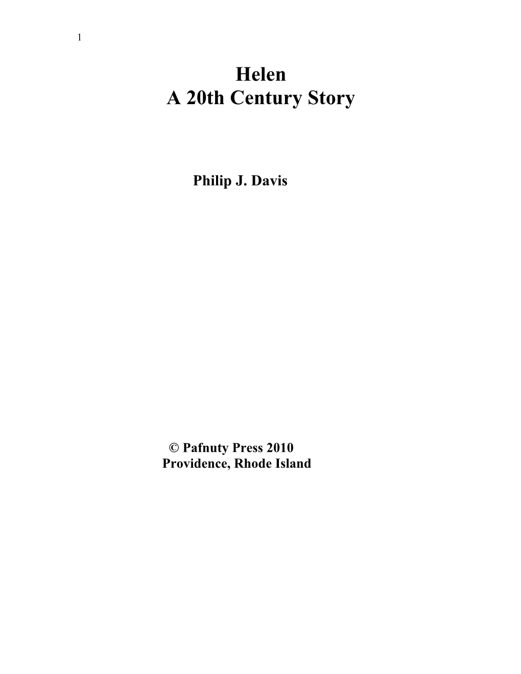 A 20Th Century Story