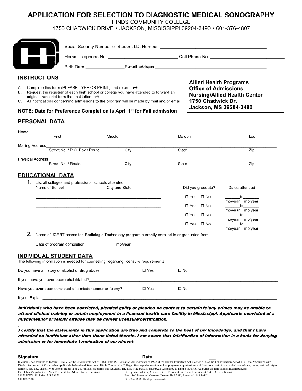 Application for Selection to Transition to Rn Option